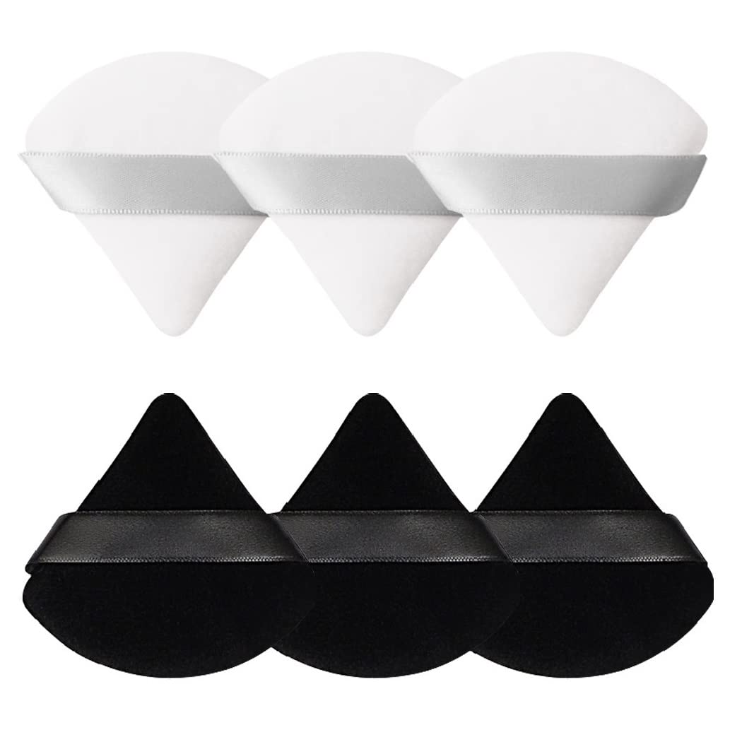 Pimoys 6 Pcs Soft Triangle Powder Puff (Black)