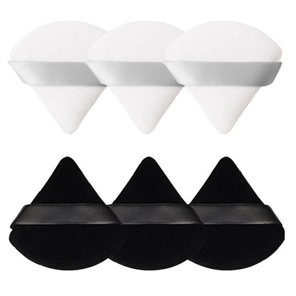 Pimoys 6 Pcs Soft Triangle Powder Puff (Black)