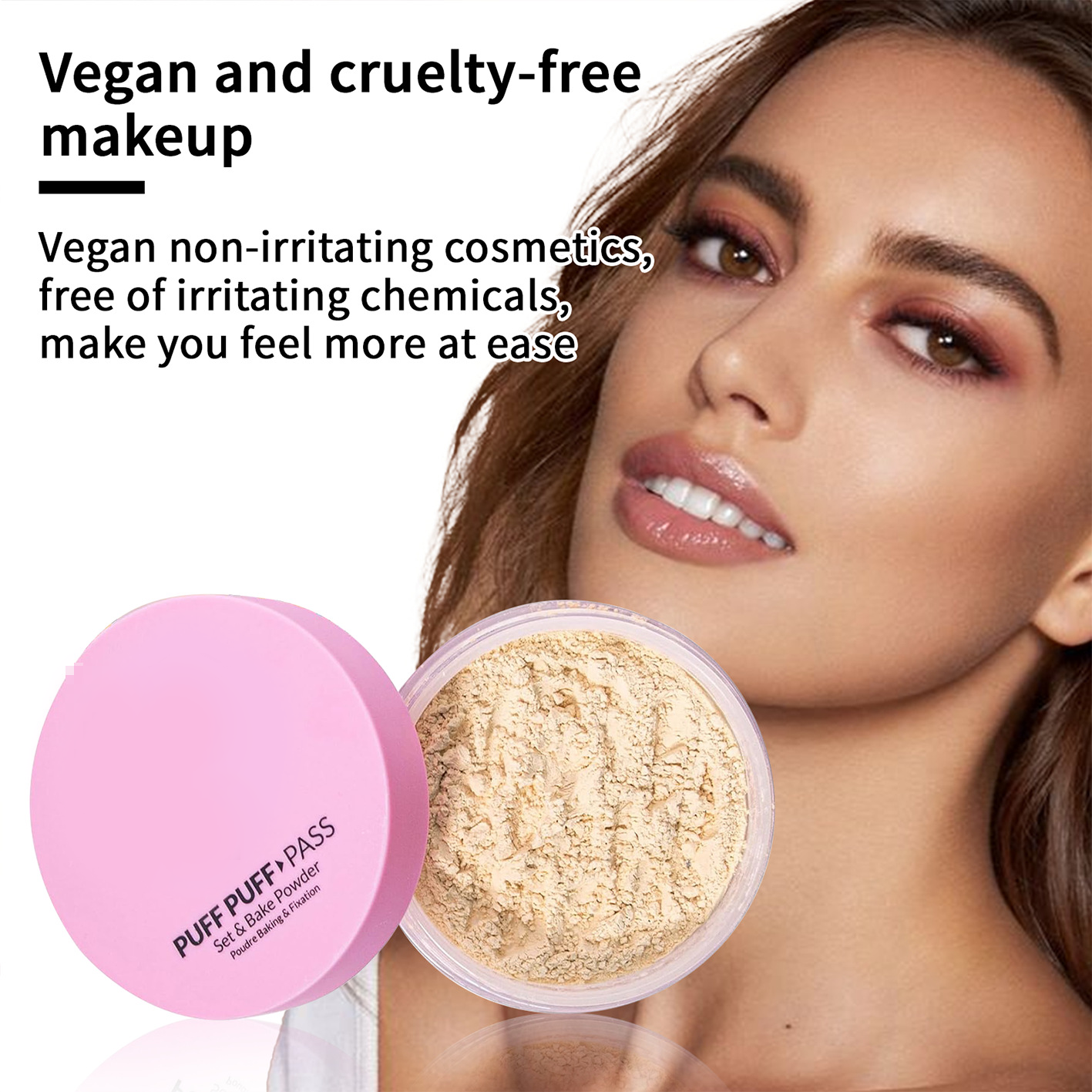 Cross-Border Girl Matte Oil-Control Setting Powder