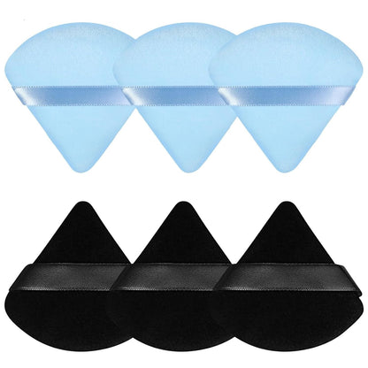 Pimoys 6 Pcs Soft Triangle Powder Puff (Black)
