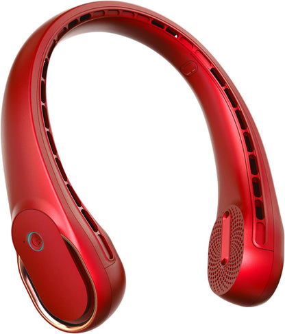 FrSara Neck Fan, Portable Personal Fan Strong Wind, 5200mAh, Air Volume,360° Cooling, No Hair Twisting, Air Volume On 2 Sides, Non-Slip, Quick Charge, Long Use Time, Gift for Father, Dad, Women