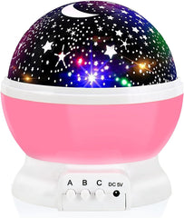 Night Light for Kids, Kids Night Light, Moon and Star Projector 360 Degree Rotation - 4 LED Bulbs 9 Light Color Changing with USB Cable, Unique Gift for Men Women Children