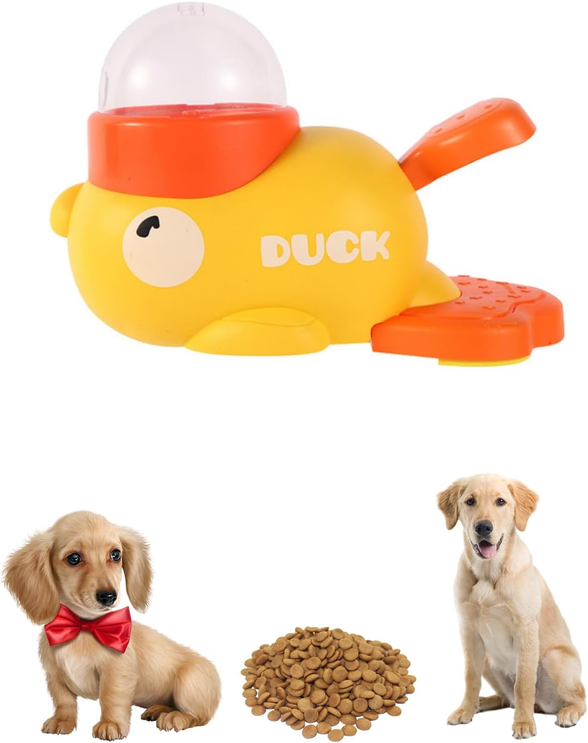 Duck Treat Dispenser,2 in 1 Dog Food Slow Feeder,for Small & Medium Dogs Interactive Funny Dog Feeding Training Tool