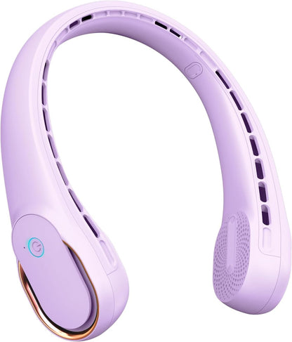 FrSara Neck Fan, Portable Personal Fan Strong Wind, 5200mAh, Air Volume,360° Cooling, No Hair Twisting, Air Volume On 2 Sides, Non-Slip, Quick Charge, Long Use Time, Gift for Father, Dad, Women