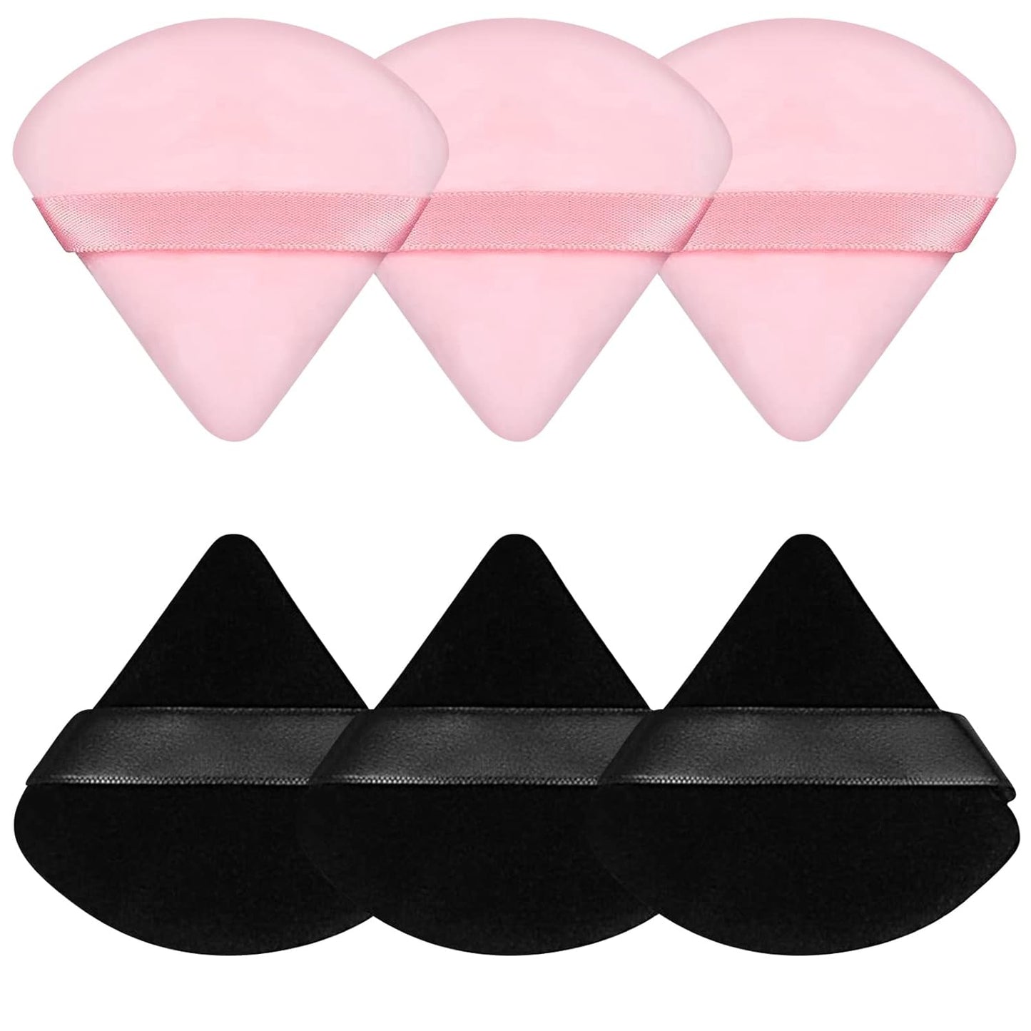 Pimoys 6 Pcs Soft Triangle Powder Puff (Black)
