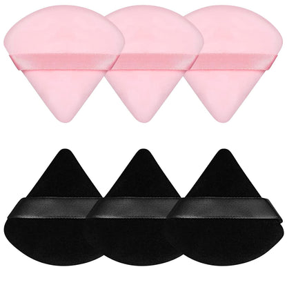Pimoys 6 Pcs Soft Triangle Powder Puff (Black)