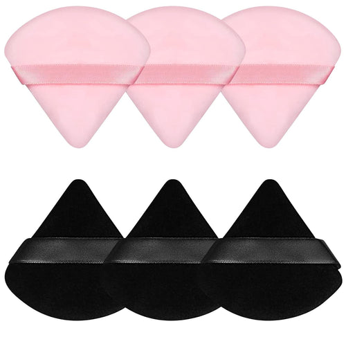Pimoys 6 Pcs Soft Triangle Powder Puff (Black)