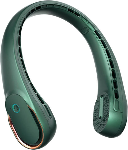 FrSara Neck Fan, Portable Personal Fan Strong Wind, 5200mAh, Air Volume,360° Cooling, No Hair Twisting, Air Volume On 2 Sides, Non-Slip, Quick Charge, Long Use Time, Gift for Father, Dad, Women