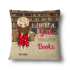 Reading Chibi Girl Just A Girl Who Loves Books - Personalized Custom Pillow