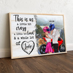 „This Is Us A Little Bit Crazy“ personalisierter Posterdruck, Sport-Biker-Paar-Geschenk