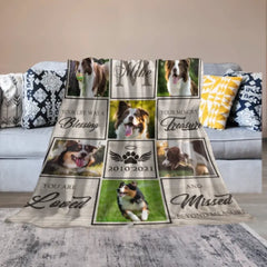 Individuelle Foto-Hunde-Gedenkdecke – Beileidsgeschenk für Haustiere 