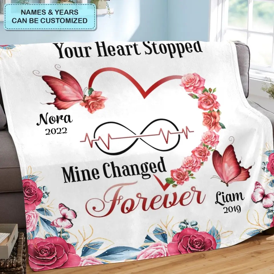 Personalisierte Decke – Geschenk für ein Familienmitglied – Der Moment, in dem Ihr Herz stehen blieb, veränderte sich meins für immer 