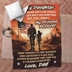 Veteran's Daughter - Personalized Blanket - 50% OFF