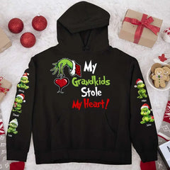 My Kid Stole My Heart, Gift For Family, Personalized Shirt, Green Monster Kids Shirt, Christmas Gift