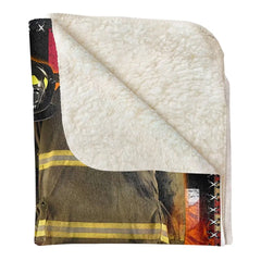 Feuerwehrmann-Us-Flaggen-Rüstung und Name, individuelle Decke, Geschenk für Feuerwehrmann, Feuerwehrmann 