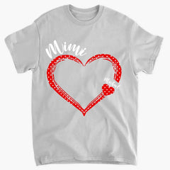 Personalized grandma Nana Mommy aunt child name heart-shaped clothes