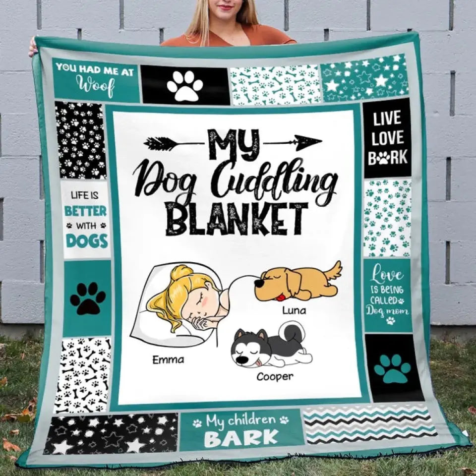Personalisierte Decke zum Kuscheln mit meinem Hund 