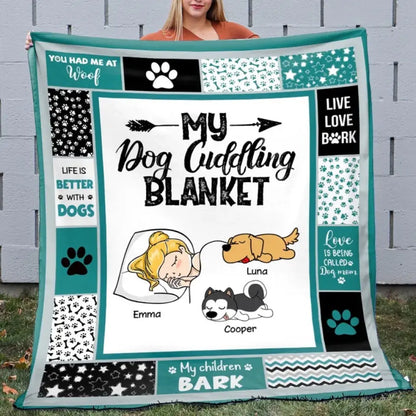 Personalisierte Decke zum Kuscheln mit meinem Hund 