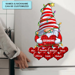 Grandma Gnome Lights - Personalized Custom Decal - Christmas Gift For Grandma, Family Members