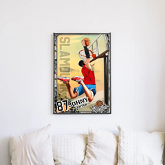 Custom Personalized Basketball Poster, Canvas, Vintage Style, Gifts for Basketball Son, Gifts for Basketball Lovers, Personalized Basketball Gifts, Gifts for Basketball Players with Customized Name, Number and Look