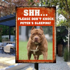 Beware of Dog Metal Yard Sign, Gift for Dog Lovers, Please Don't Knock My Baby Is Sleeping Funny Warning Sign