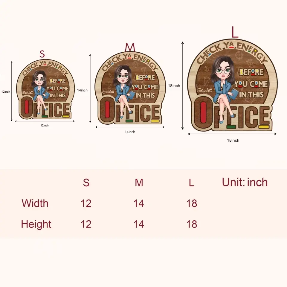 Personalisiertes individuelles Türschild – Wohndekor-Geschenk für Büromitarbeiter, Kollegen