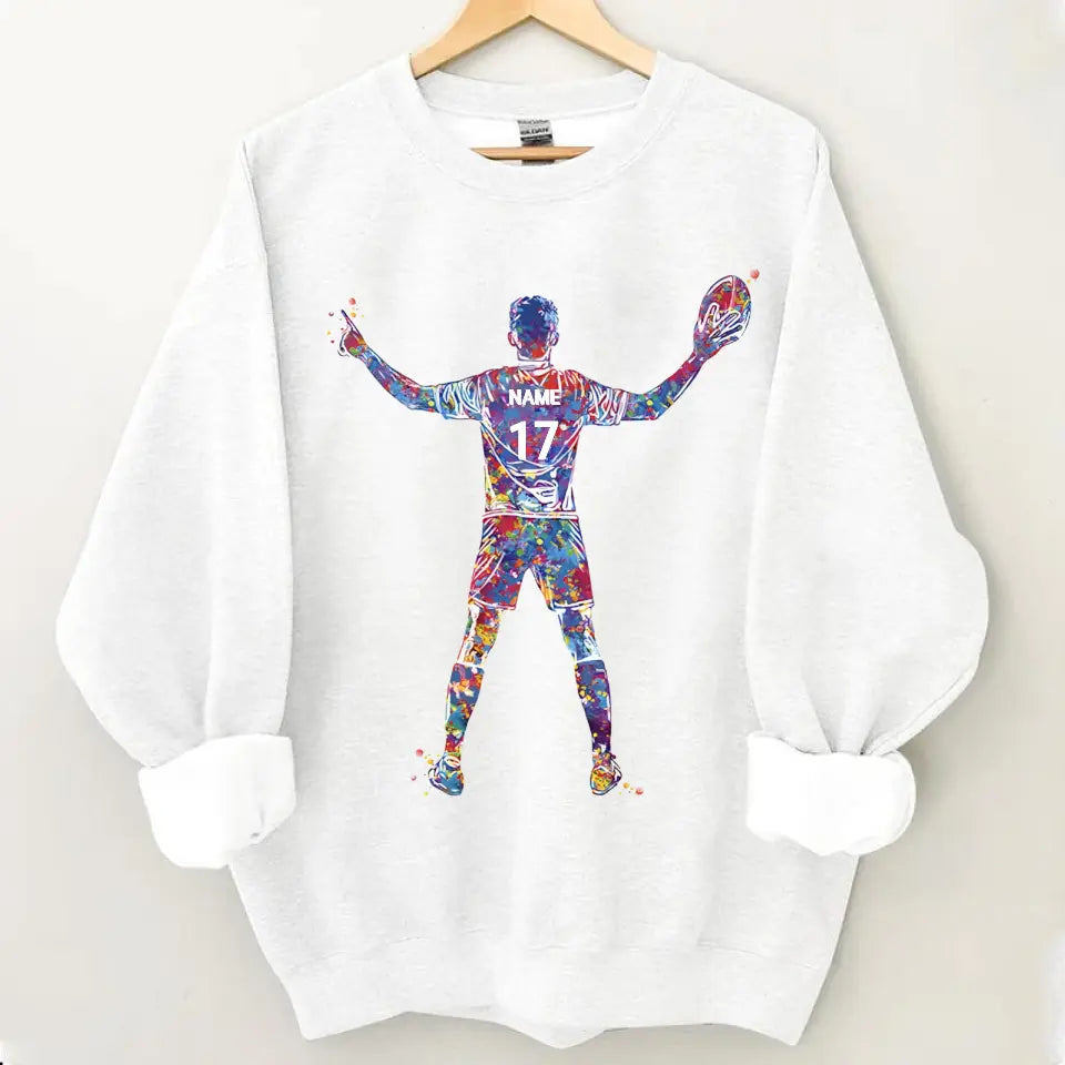 Players Personalized Watercolor Print Rugby Gifts for Men Rugby Players Boys Rugby Guys Personalized Gifts for Men Custom Clothes