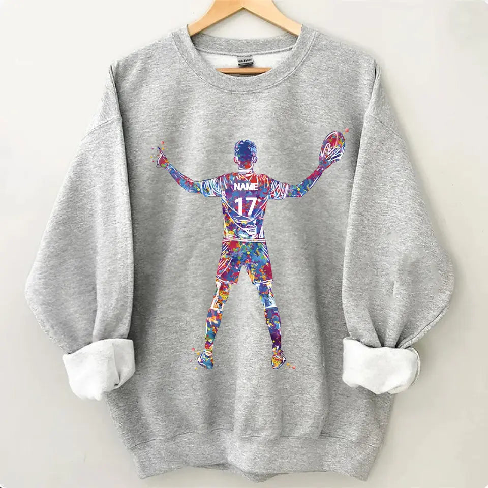 Players Personalized Watercolor Print Rugby Gifts for Men Rugby Players Boys Rugby Guys Personalized Gifts for Men Custom Clothes