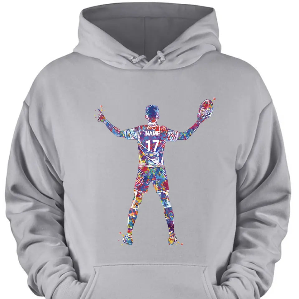 Players Personalized Watercolor Print Rugby Gifts for Men Rugby Players Boys Rugby Guys Personalized Gifts for Men Custom Clothes