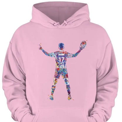 Players Personalized Watercolor Print Rugby Gifts for Men Rugby Players Boys Rugby Guys Personalized Gifts for Men Custom Clothes