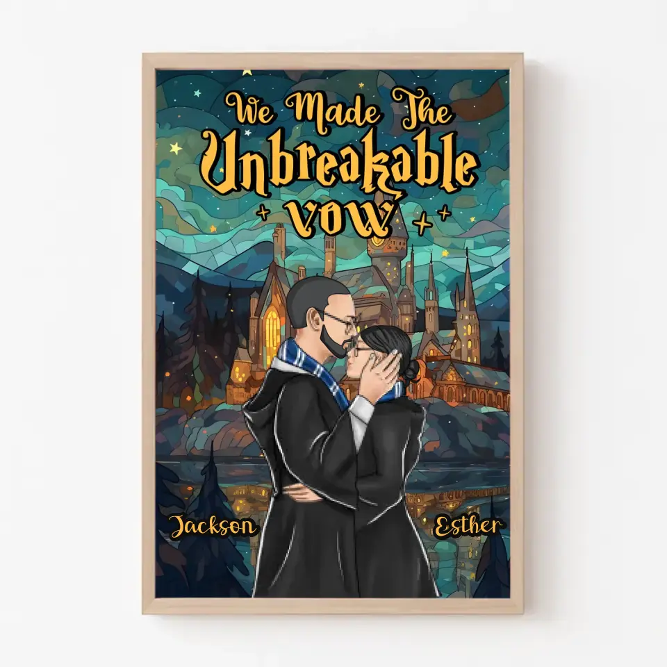 Wir haben das unzerbrechliche Gelübde gemacht, Paargeschenk, personalisierter Lichtbilderrahmen, Zaubererpaar-Lichtrahmen