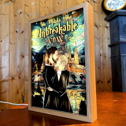 Wir haben das unzerbrechliche Gelübde gemacht, Paargeschenk, personalisierter Lichtbilderrahmen, Zaubererpaar-Lichtrahmen