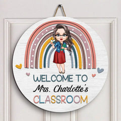 Personalized Door Sign - Gift For Teacher - Welcome To My Classroom