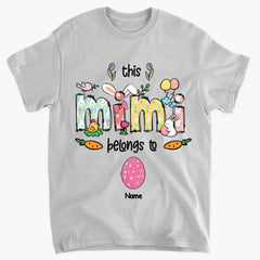 Oster-Mimi-Shirt, personalisiertes Oma-Shirt, dieses Mimi gehört zu Kindernamen-Shirt, Oster-Shirt, Ostergeschenk für Mimi, Mimi-Häschen-Shirt