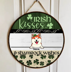 Personalisiertes Holzschild zum St. Patrick's Day, Geschenke für Haustierliebhaber, irische Küsse, Kleeblatt, Wünsche, individuelle Holzschilder