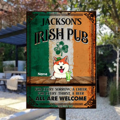 Metall-Irish-Pub-Schild zum St. Patrick's Day, Geschenke für Tierliebhaber, für jeden Kummer ein Beifall. Alle sind willkommen