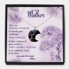 An meine Mutter – personalisierte personalisierte Mond-Charm-Nachrichtenkarten-Halskette – Muttertagsgeschenk für Mama