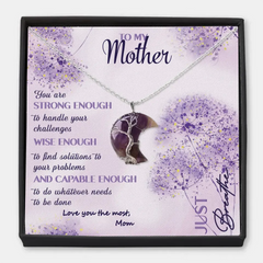 An meine Mutter – personalisierte personalisierte Mond-Charm-Nachrichtenkarten-Halskette – Muttertagsgeschenk für Mama