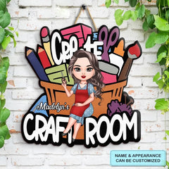 My Craft Room - Personalized Custom Door Sign - Gift For Craft Lover, Craft Girl