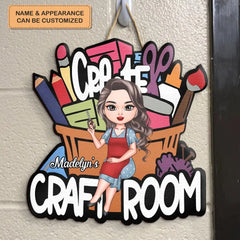 My Craft Room - Personalized Custom Door Sign - Gift For Craft Lover, Craft Girl