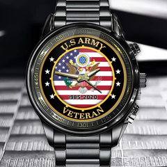 Personalisierte Uhr mit Logo des US-Veteranen, individuell bedruckt