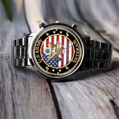 Personalisierte Uhr mit Logo des US-Veteranen, individuell bedruckt