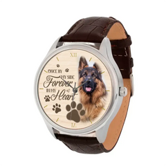 Personalisierte Uhr: Laden Sie Ihr Hundefoto „Hund Once By My Side Forever In My Heart“ hoch