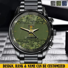 Personalisierte kanadische Veteranen-Rang-Camouflage-Uhr mit individuellem Namen