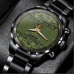 Personalisierte kanadische Veteranen-Rang-Camouflage-Uhr mit individuellem Namen