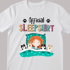 Official Sleep Shirt, Girl And Her Cats & Dogs, Personalized Dog & Cat Lovers T-shirt