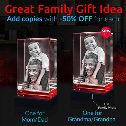 3D Crystal Rectangle Keepsake Portrait