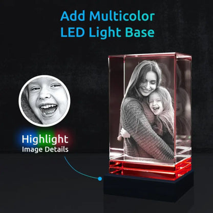 3D Crystal Rectangle Keepsake Portrait