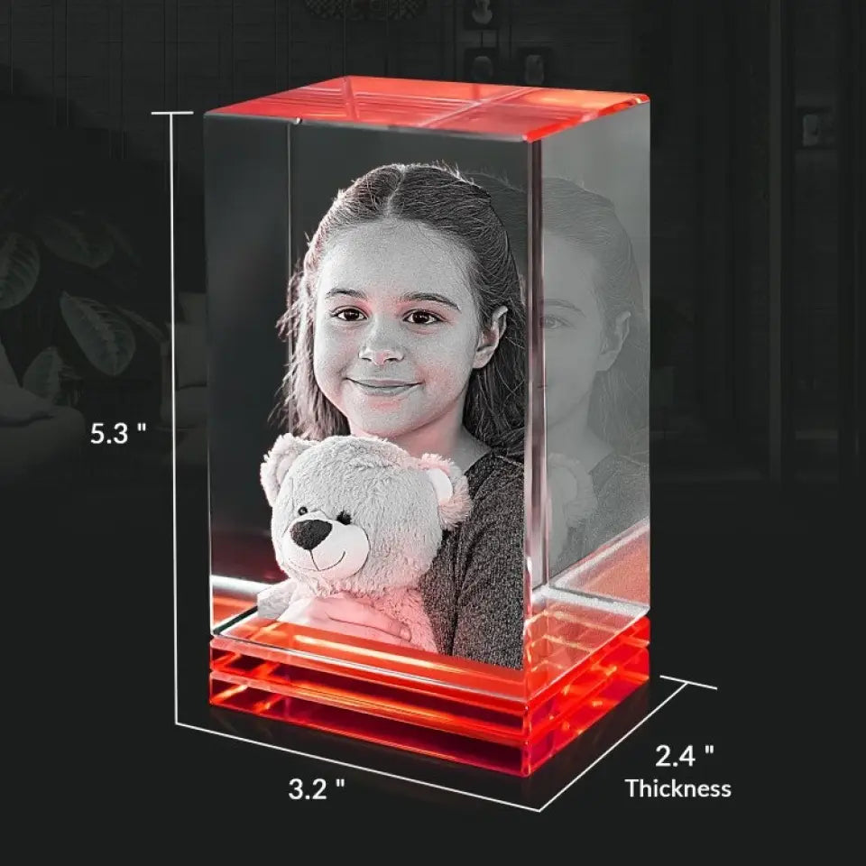 3D Crystal Rectangle Keepsake Portrait