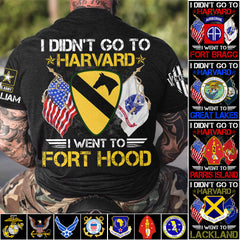 I Didn't Go To Harvard I Went To Military Base - Personalized Military Veteran Shirt